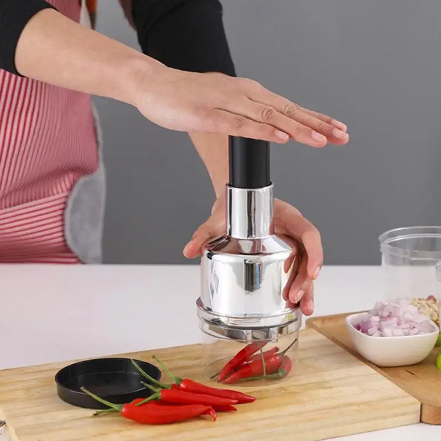 Food Cutter, Multifunctional Stainless Steel Blade Onion Cutter Food Vegetable Cutting Tool Home Kitchen Accessory, Vegetable Onions Garlic Nuts Salads Hand Chopper Kitchen Food Cutter, Multifunctional Stainless Steel Blade Onion Cutter Food Vegetable Cutting Tool Home Kitchen Accessory, Vegetable Onions Garlic Nuts Salads Hand Chopper Kitchen